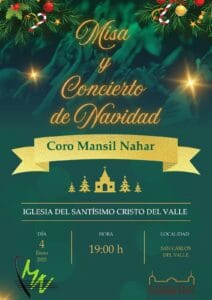 Actos y Horarios Religiosos de Navidad en la Parroquia del Sto. Cristo del Valle
